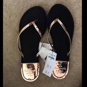 Abercrombie Black Flip Flops
